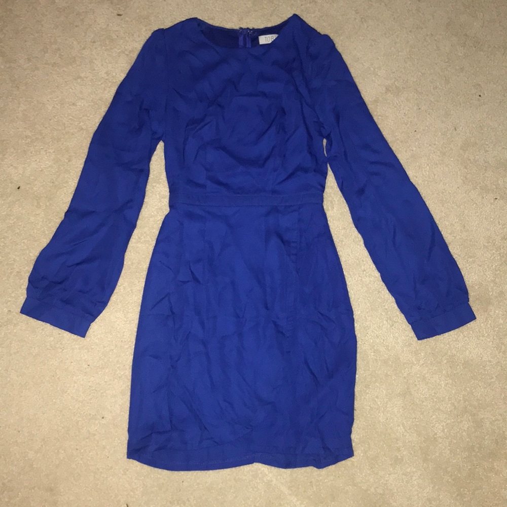 Blue long sleeve mini dress